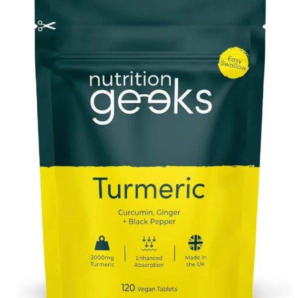 Turmeric Tablets 2000mg with Black Pepper & Ginger – 120 High Strength Curcumin Supplements – Easy Swallow Tablets (Not Turmeric Capsules or Powder) – Vegan – UK Made (Packaging Design May Vary)